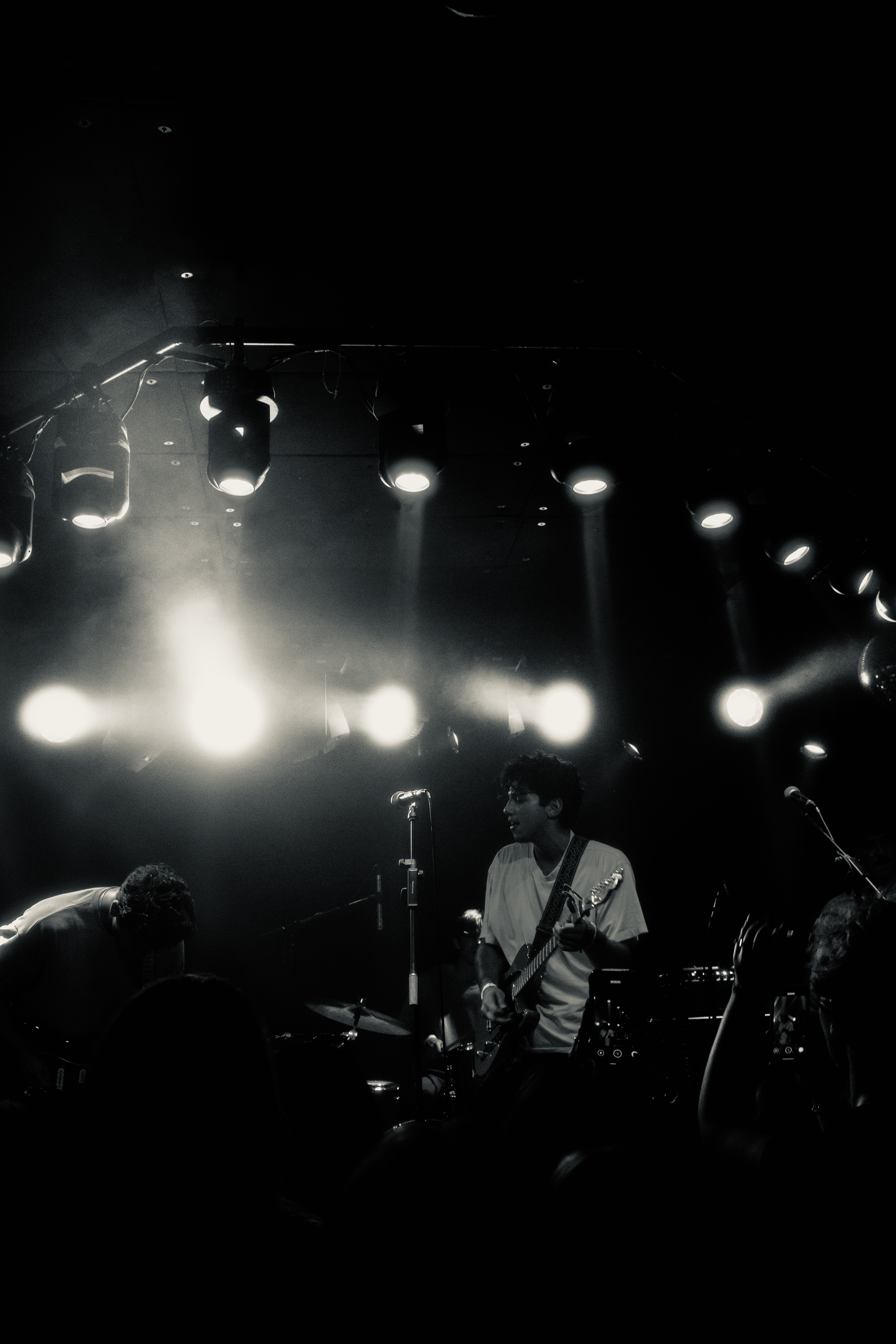 Black and white photo of West 22nd performing live in Los Angeles
