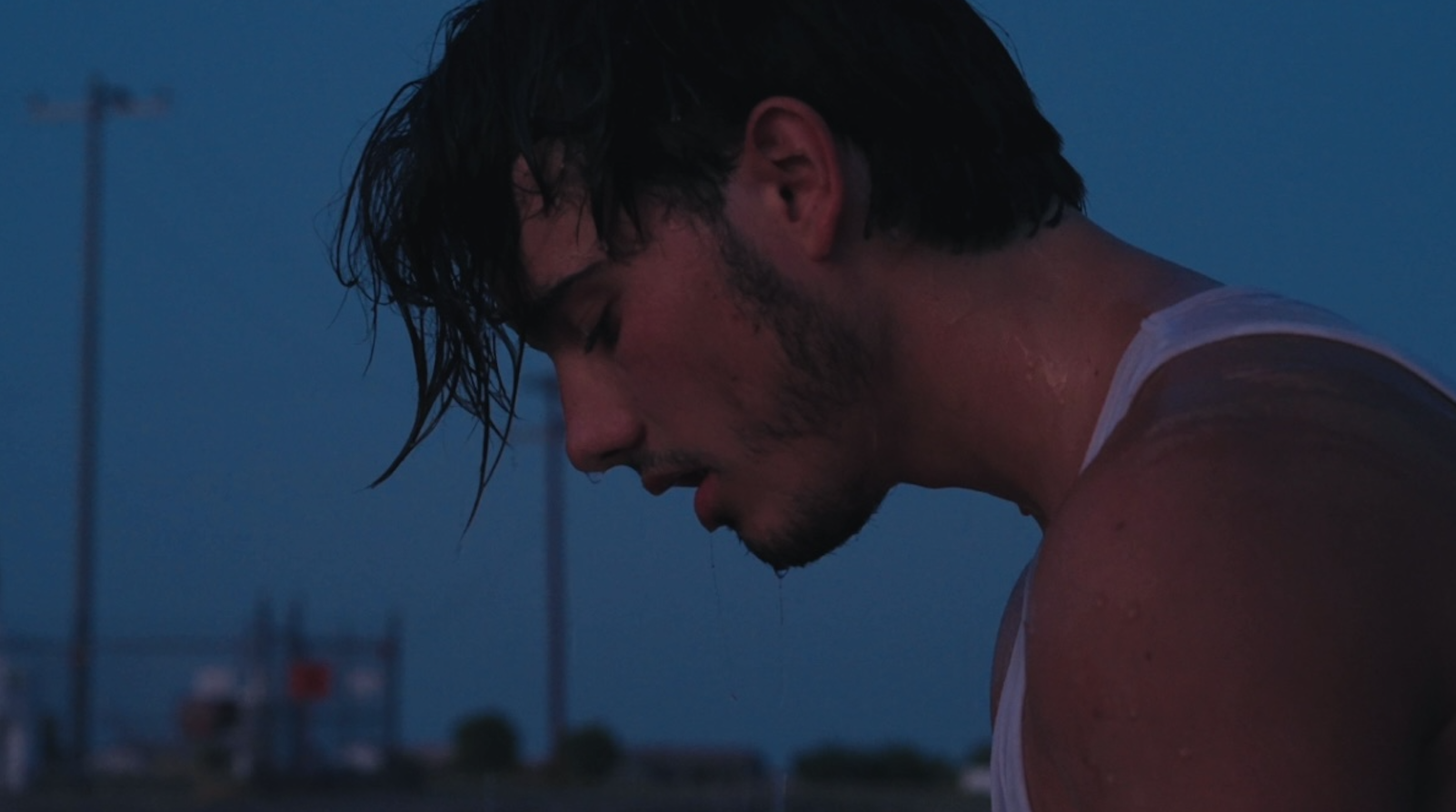 Under the Gila still, dusk, profile portrait